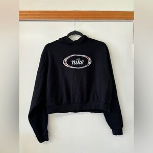 Women’s black cropped Nike hoodie